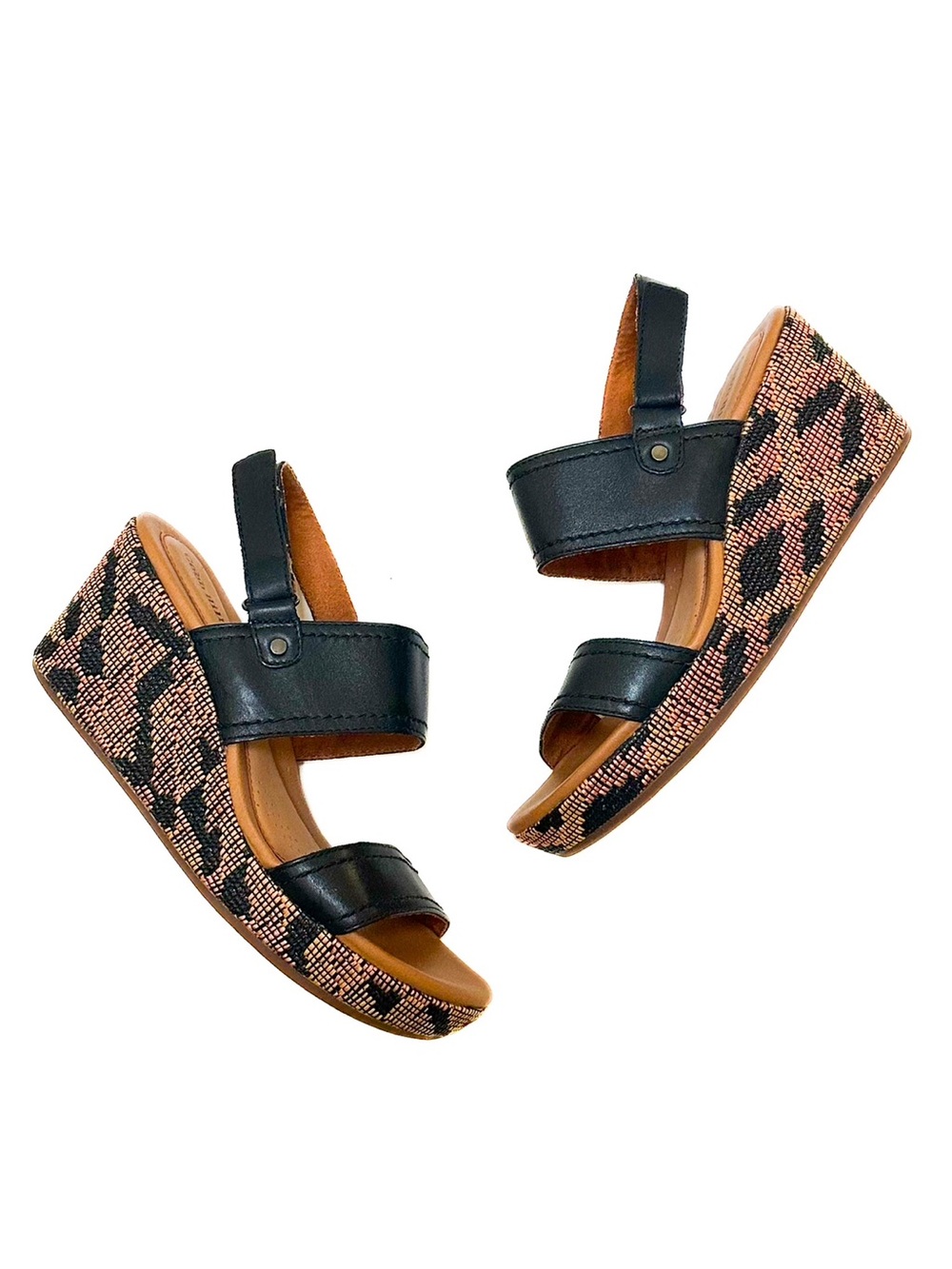 Cobb Hill New Balance Erika 2 Platform Wedges Leather Slingback Heel Sandals